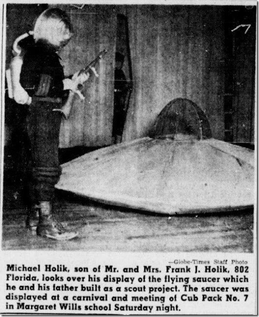 Amarillo Globe Times-Mar 31 1953-saucer scout project