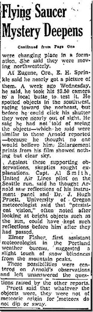 Flying Saucer Mystery Deepens As Eyewitness Descriptions Increase (Cont) - Albuquerque Journal 6-27-1947