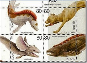Icelandic oarfish-like monsters on stamps