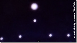 UFO Releasing Glowing Orbs Into a Formation 1-13-15