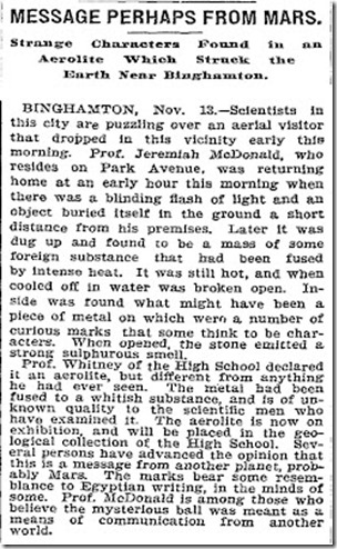 Message Perhaps From Mars - New York Times  - 14-11-1897