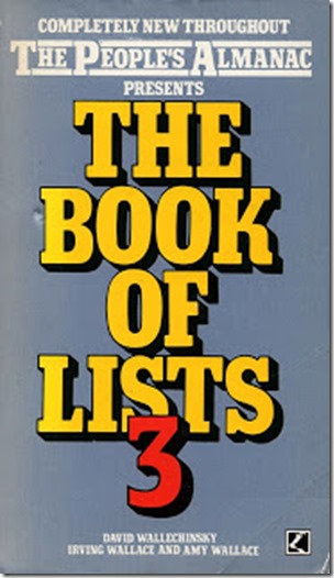 The Book of Lists 3, Corgi Books