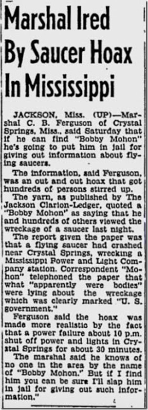 MS UFO crash 1950