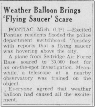 Saucer Scare Balloon1954