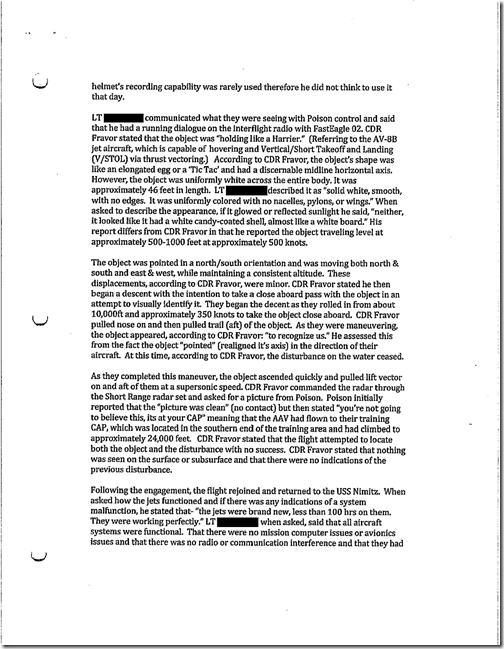 Confidential Military Report on 'Tic Tac UFO (Pg 8) - Undated