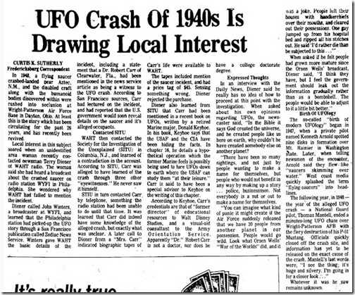 Lebanon Daily News PA, Nov 11 1974 UFO