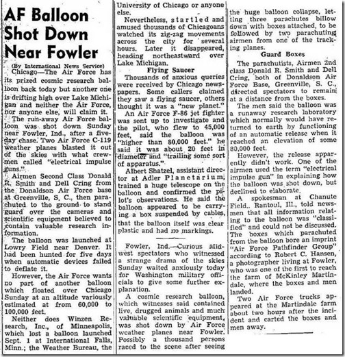 Balloon. Greensburg Daily News IN, Sept 12 1955
