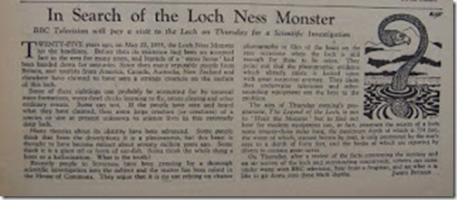 Radio Times 090558 BBC Loch Ness Expedition