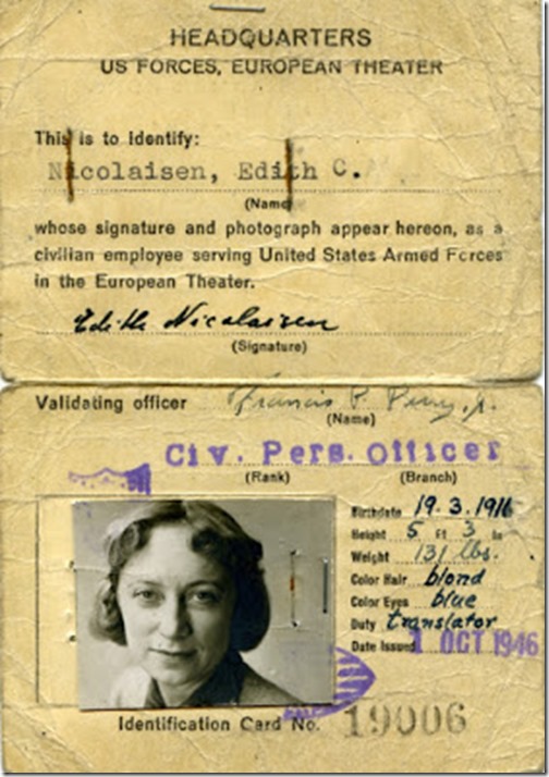 Edith Nicolaisen pass 1946 bl