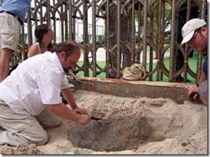 CFZ Gambia Expedition team members digging on Bungalow Beach, CFZ