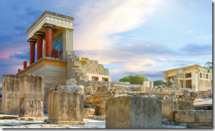 Knossos palace at Crete, Greece Knossos Palace, is largest Bronze Age archaeological site on Crete and the ceremonial and political centre of the Minoan civilization and culture.