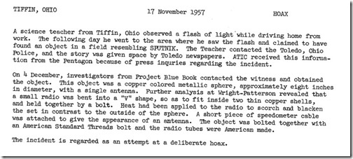 UFO 003 Sputnik Hoax Report