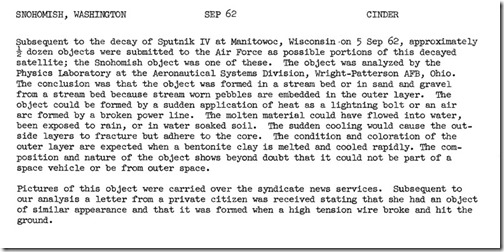 UFO 006 Cinder Report