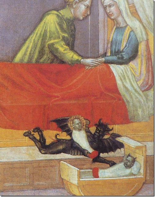 The-devil-swapping-a-baby.-Artist-Martino-di-Bartolomeo-Italian-15th-century.