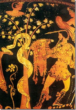 Golden Fleece, ancient Greek vase painting, public domain