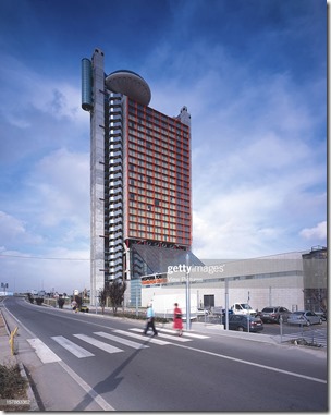 New Hesperia Tower Hotel, Barcelona, Spain, Architect Richard Rogers Partnership, 2006, New Hesperia Tower Hotel Morning View Of The Tower. (Photo by View Pictures/Universal Images Group via Getty Images)