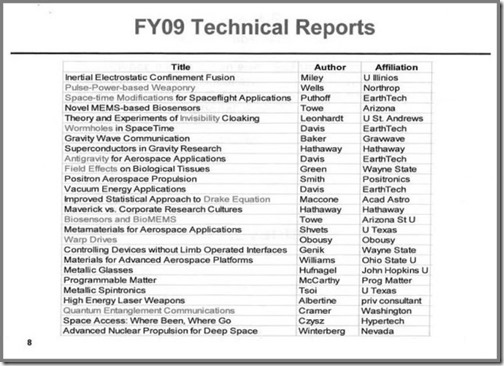 AATIP FY09 Technical Reports