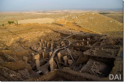 View of Göbekli Tepe excavation