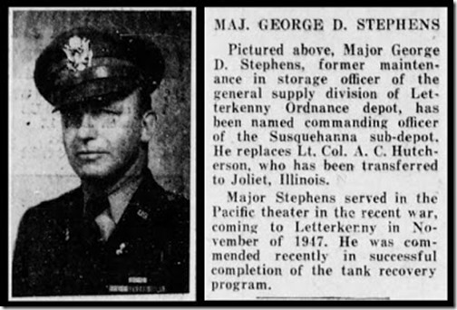 1949 06 07 The News-Chronicle, Maj. George Stephens