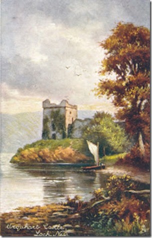 Castle Urquhart and Loch Ness 2, pre-1914 postcard, pub dom