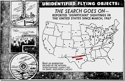 UFO Map AP March 13, 1967