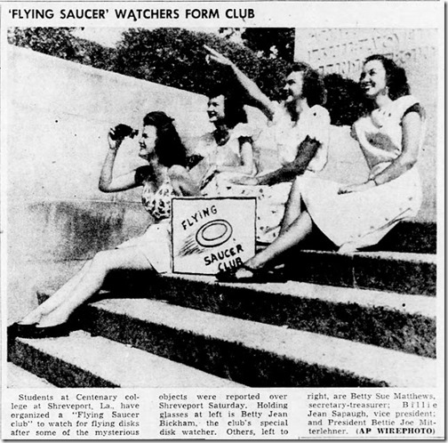 1947 07 07 The Decatur Herald _the Flying Saucer Club