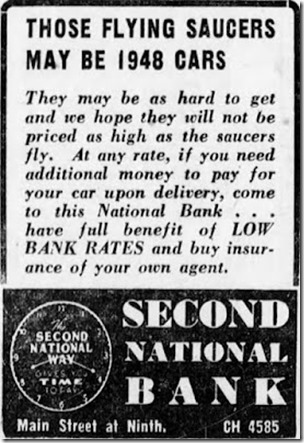 1947 07 21 The Cincinnati Enquirer _Bank saucer ad