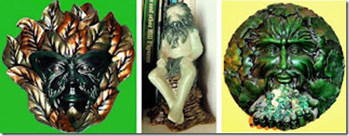 Green Man representations owned by me, Dr Karl Shuker