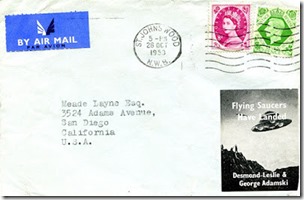 531028 Envelope Letter from Desmond Leslie to Meade Layne bl