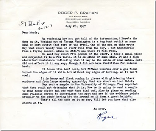 Roger P Graham letter July 26, 1947 bl
