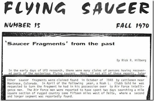 Flying Saucer Fall 1970