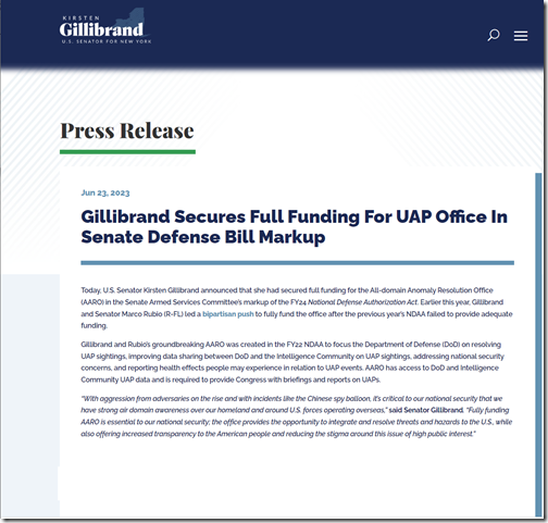 Gillibrand-release-AARO-funding-6-146-23-23