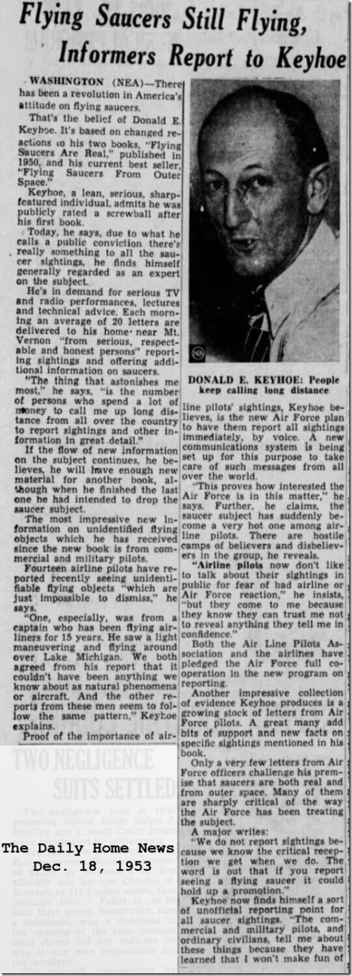 1953 12 18 The Daily Home News Dec. 18, 1953