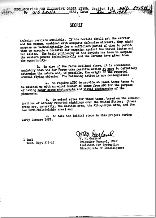 Garland Memo To Samford (Air Force UFO Detaction Plan) (2 of 3) 1-2-1952