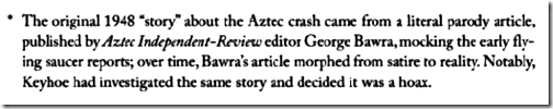 Aztec Snippet in UFO -The Inside Story of the US Government's Search for Alien Life Here By Garret M. Graff (525 Px) 