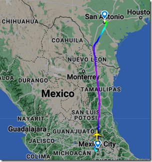 typical-air-route-Mexico-City-to-San-Antonio