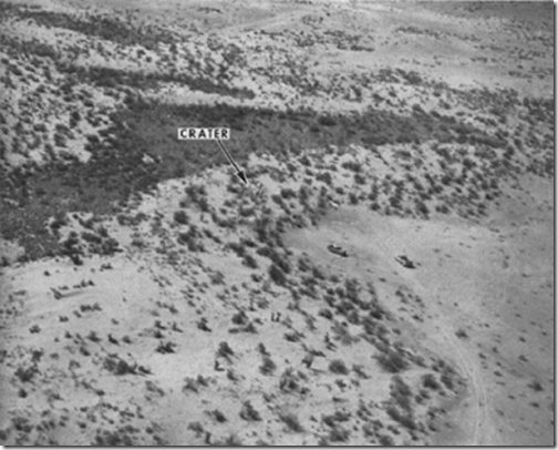 1970 athena crash in mexico aerial view of crater