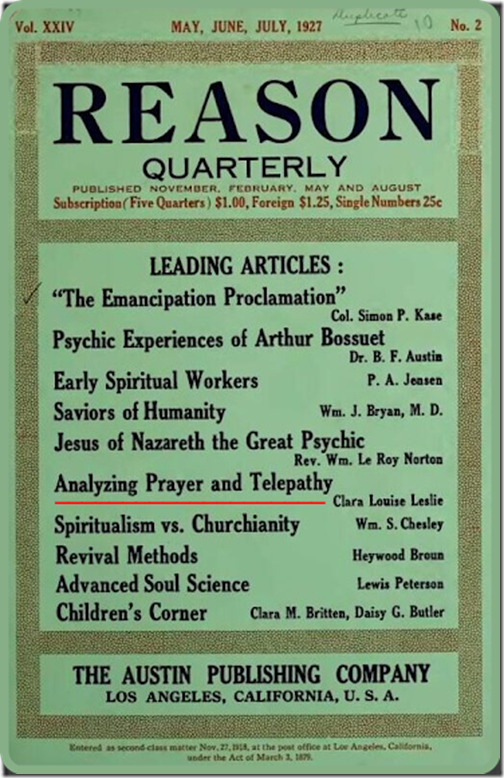 1927 Reason Quarterly