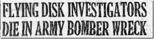 The Kelsonian Tribune_8-7-1947 Flying Disk Investigators Die (Headline)