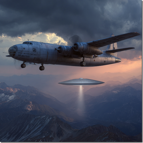 C-119 aircraft and a UFO in the sky. --v 7 Job ID: 56775615-fe82-4d35-8ebb-1cc3efa11d13