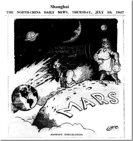 Shanghai_North-China_D_News_1947-07-10_Cartoon_Mars_saucers