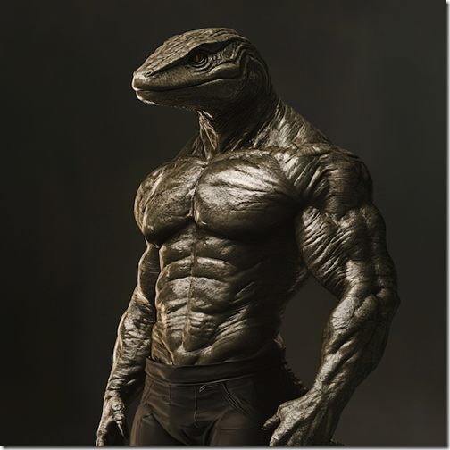 A muscular reptilian humanoid. --v 6.1 Job ID: 2193a4cc-7de4-4554-9749-f80efa5f28df